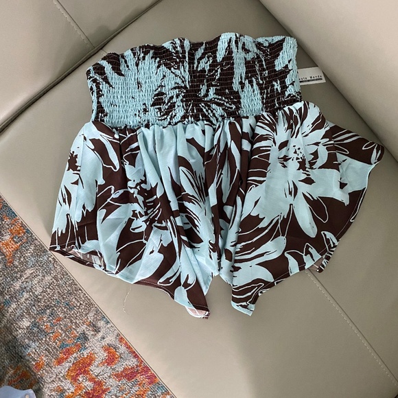 NWT 2 Piece Wide Leg Pants Set Chocolate Brown Floral Sz M - Picture 7 of 14